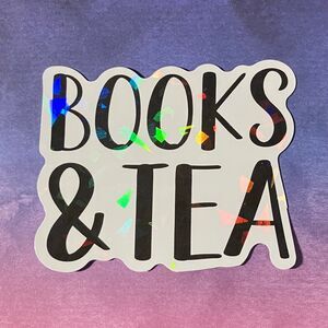😍 10/$10 😍 Books and Tea Holographic Bookish Sparkle Sticker